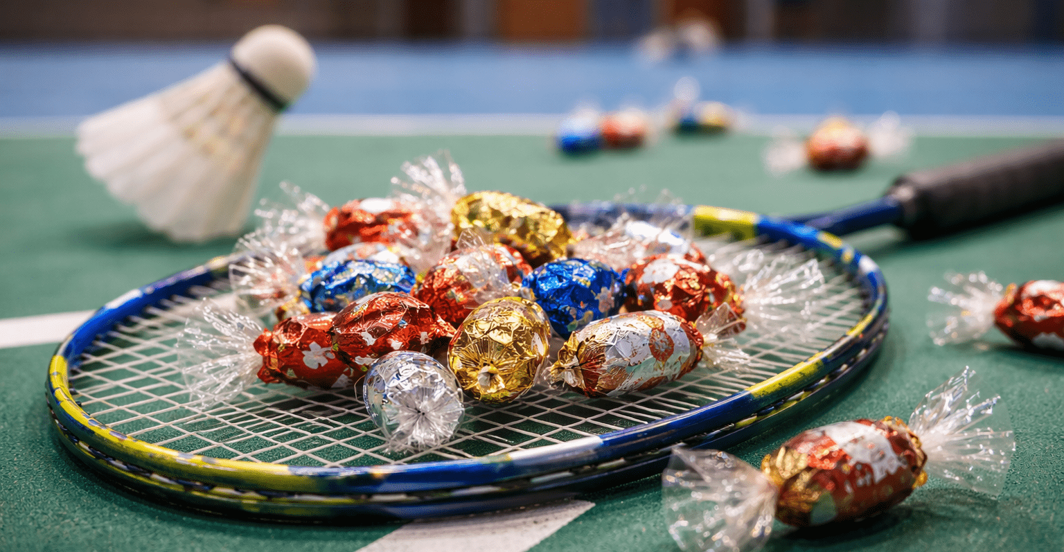 Élèves du collège lors du tournoi des papillotes badminton