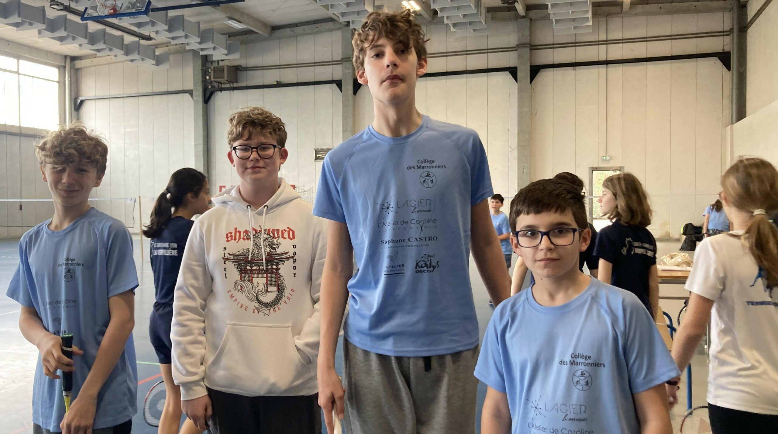 élèves championnat départemental badminton collège La Verpillière